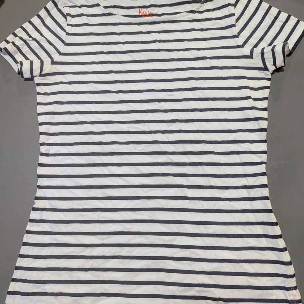 Boden Brenton Striped Black & White Womens Tee Shirt Top New